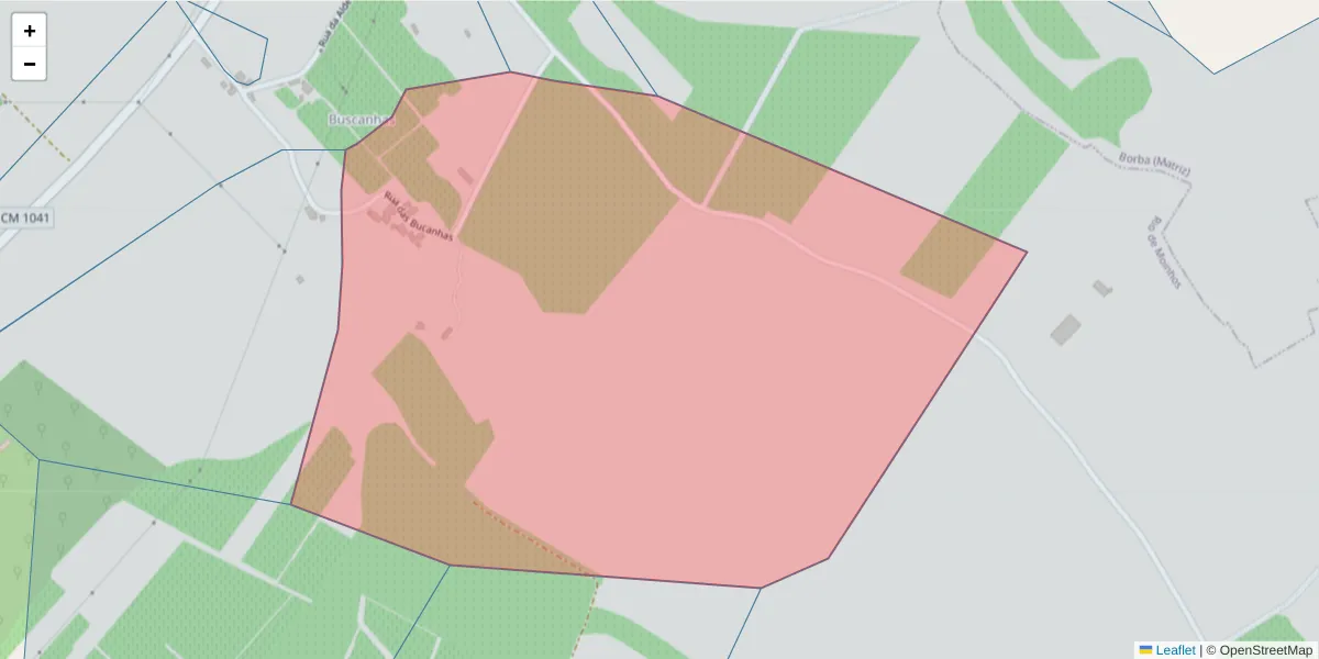 Mapa detalhado do código postal 7150-371 com limites, códigos postais vizinhos e agências dos correios