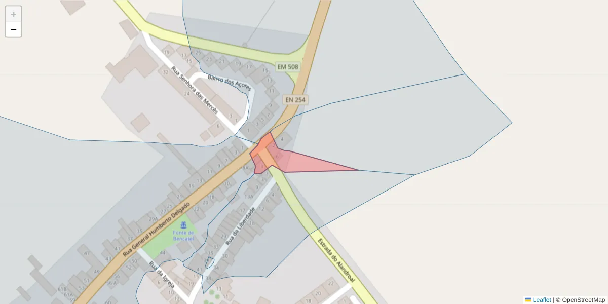 Mapa detalhado do código postal 7160-057 com limites, códigos postais vizinhos e agências dos correios