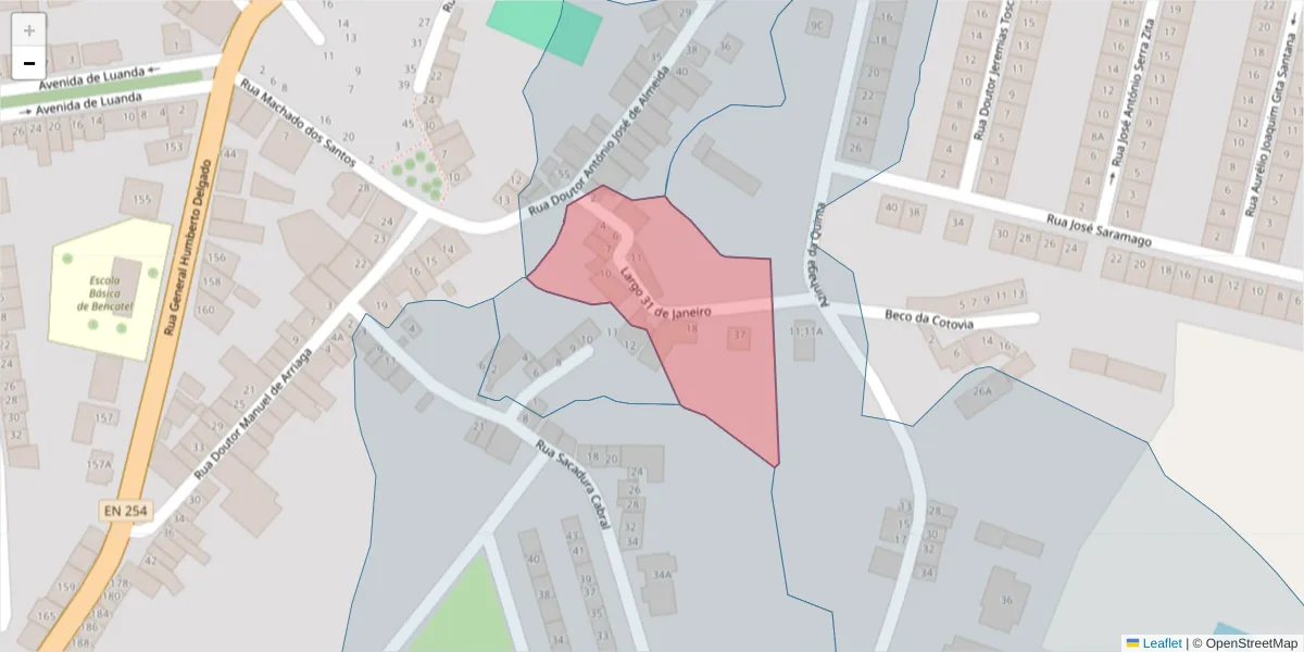 Mapa detalhado do código postal 7160-068 com limites, códigos postais vizinhos e agências dos correios