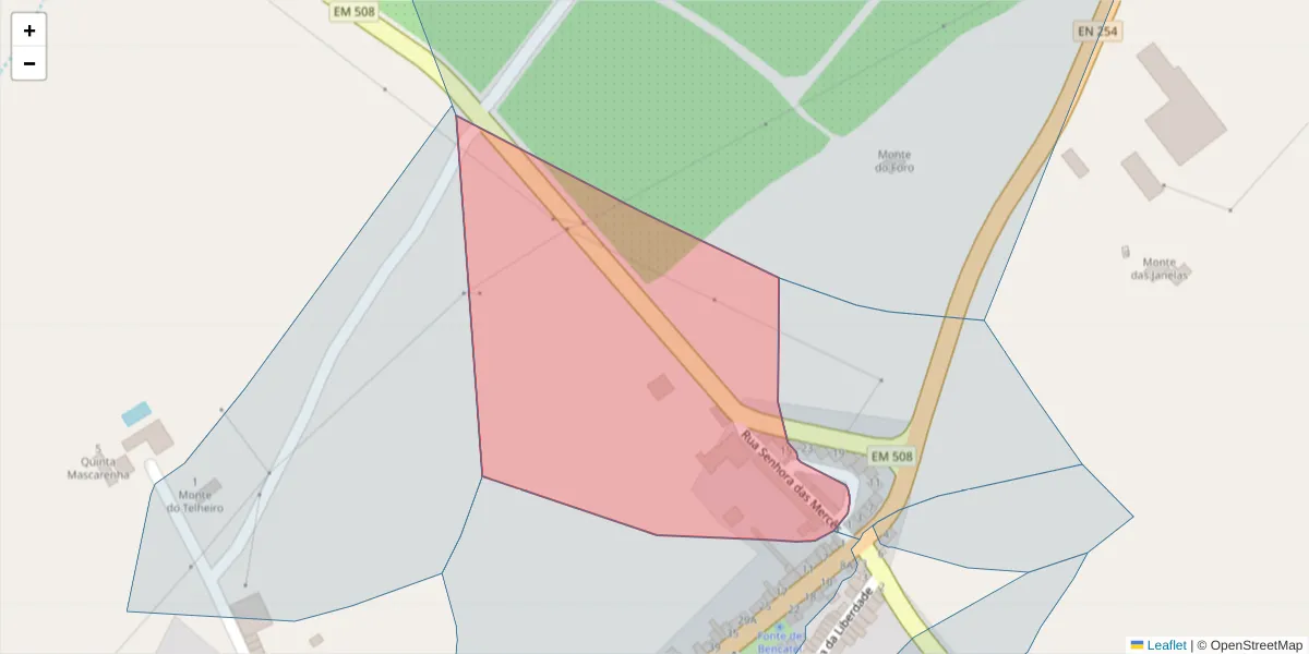 Mapa detalhado do código postal 7160-079 com limites, códigos postais vizinhos e agências dos correios