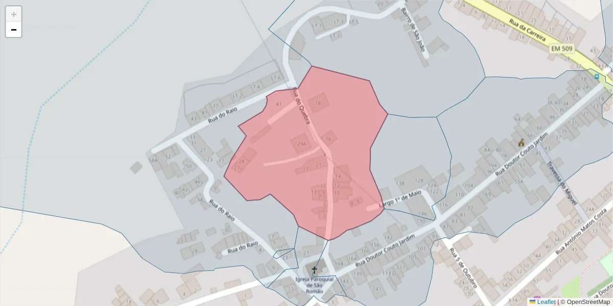 Mapa detalhado do código postal 7160-123 com limites, códigos postais vizinhos e agências dos correios