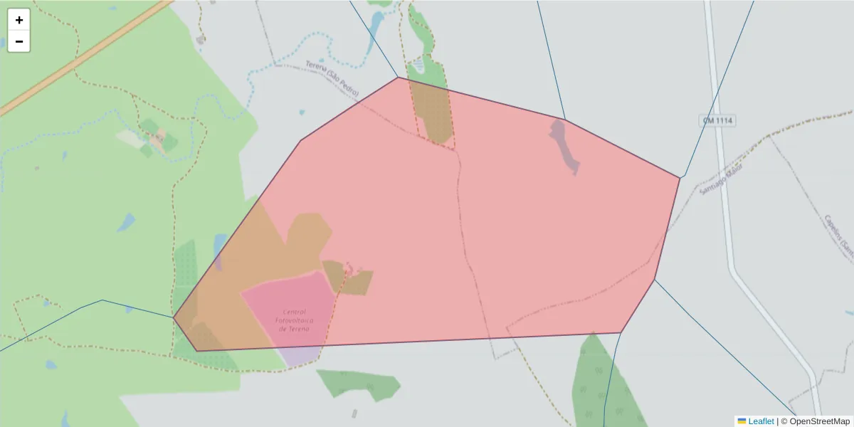 Mapa detalhado do código postal 7200-021 com limites, códigos postais vizinhos e agências dos correios
