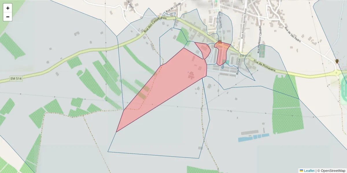 Mapa detalhado do código postal 7200-101 com limites, códigos postais vizinhos e agências dos correios