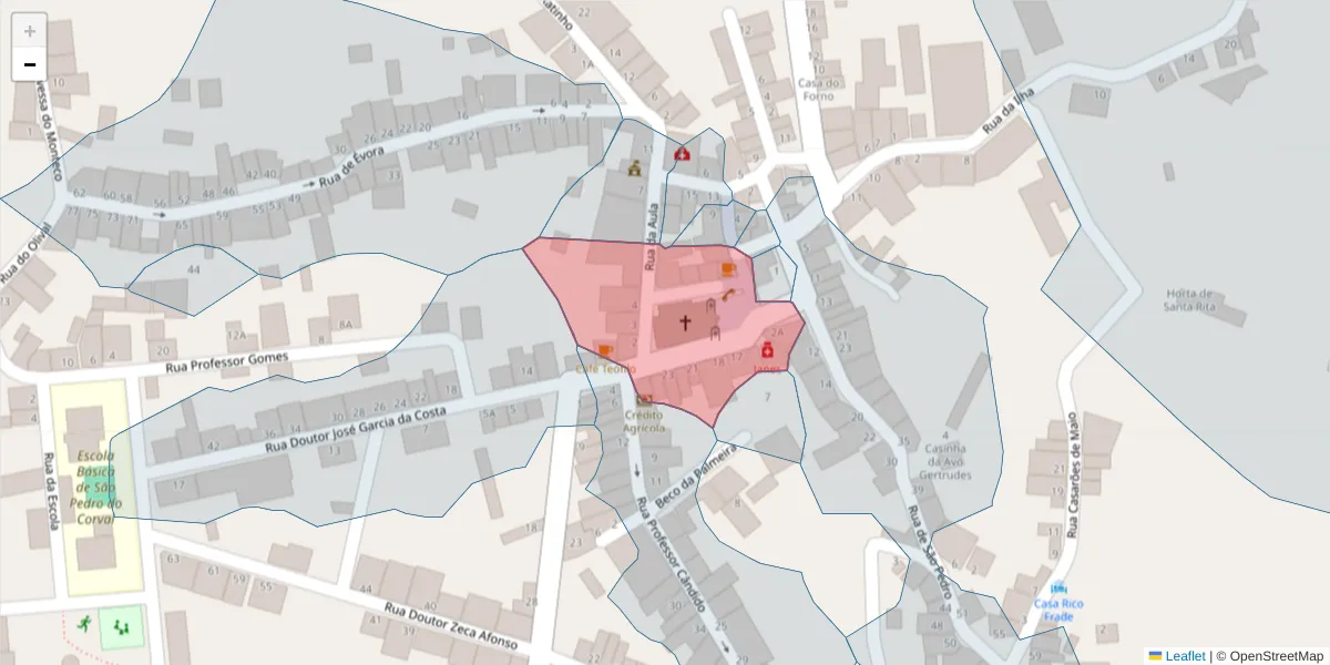 Mapa detalhado do código postal 7200-114 com limites, códigos postais vizinhos e agências dos correios