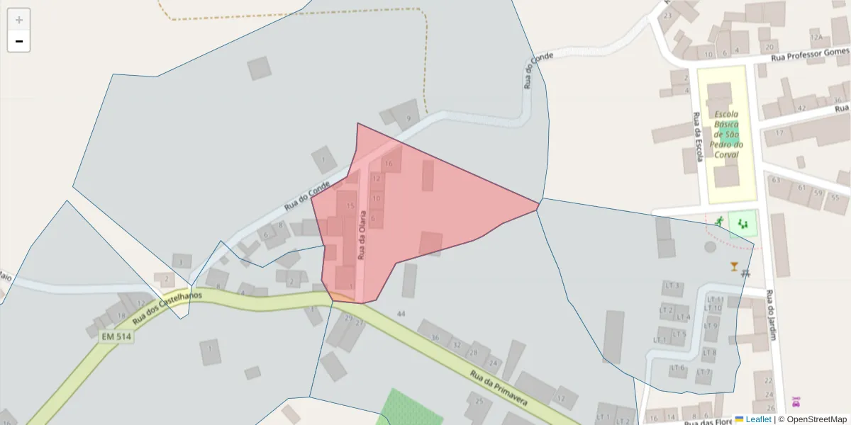 Mapa detalhado do código postal 7200-125 com limites, códigos postais vizinhos e agências dos correios