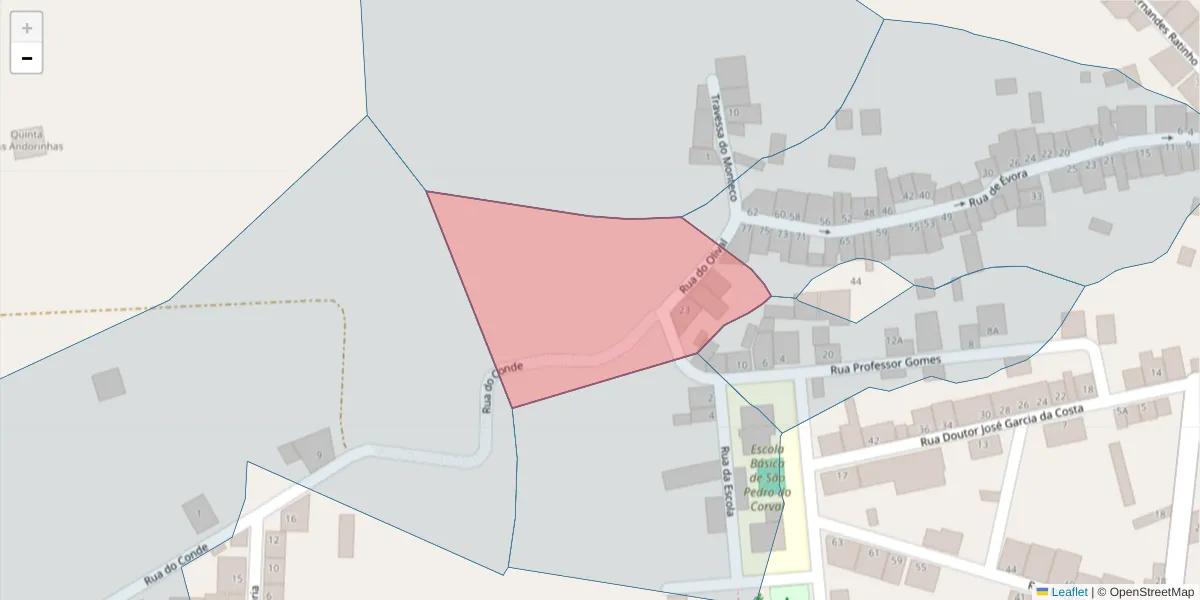 Mapa detalhado do código postal 7200-136 com limites, códigos postais vizinhos e agências dos correios