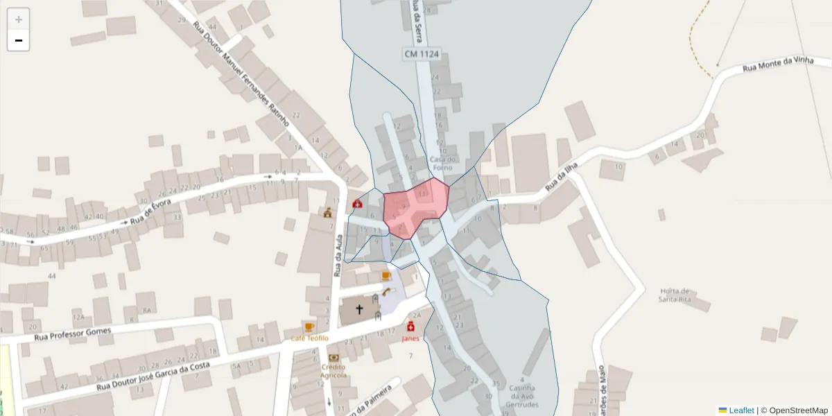 Mapa detalhado do código postal 7200-137 com limites, códigos postais vizinhos e agências dos correios