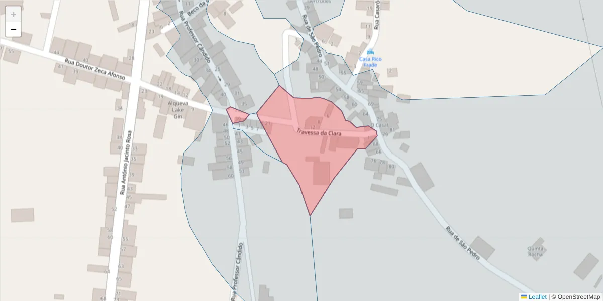 Mapa detalhado do código postal 7200-145 com limites, códigos postais vizinhos e agências dos correios