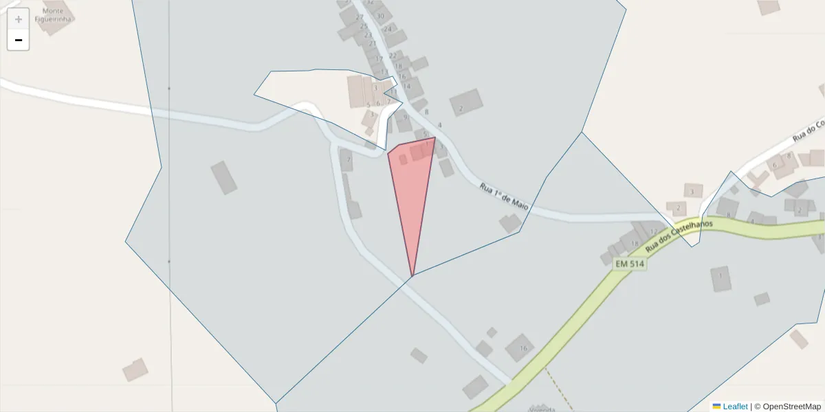 Mapa detalhado do código postal 7200-149 com limites, códigos postais vizinhos e agências dos correios