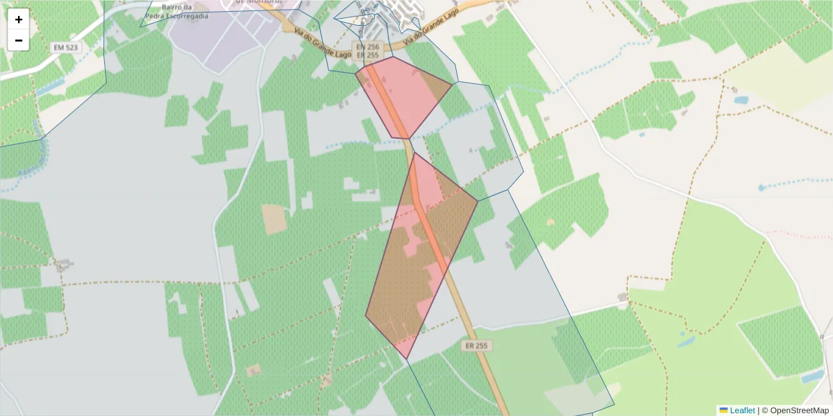 Mapa detalhado do código postal 7200-208 com limites, códigos postais vizinhos e agências dos correios