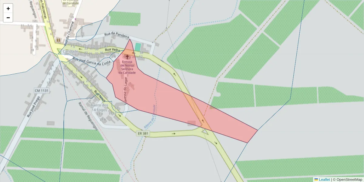Mapa detalhado do código postal 7200-230 com limites, códigos postais vizinhos e agências dos correios