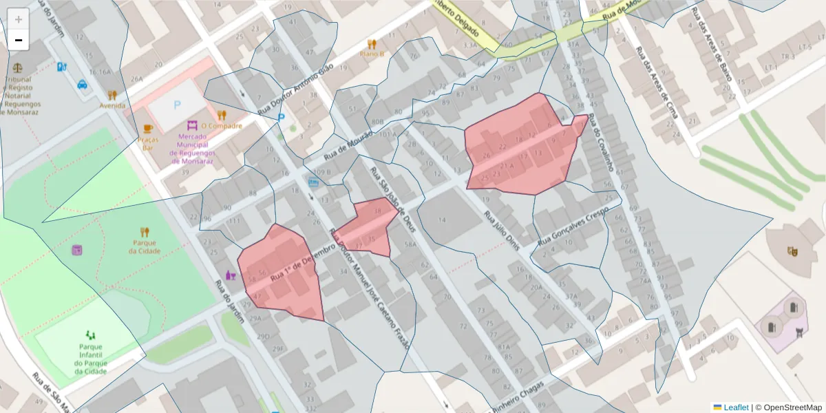 Mapa detalhado do código postal 7200-392 com limites, códigos postais vizinhos e agências dos correios