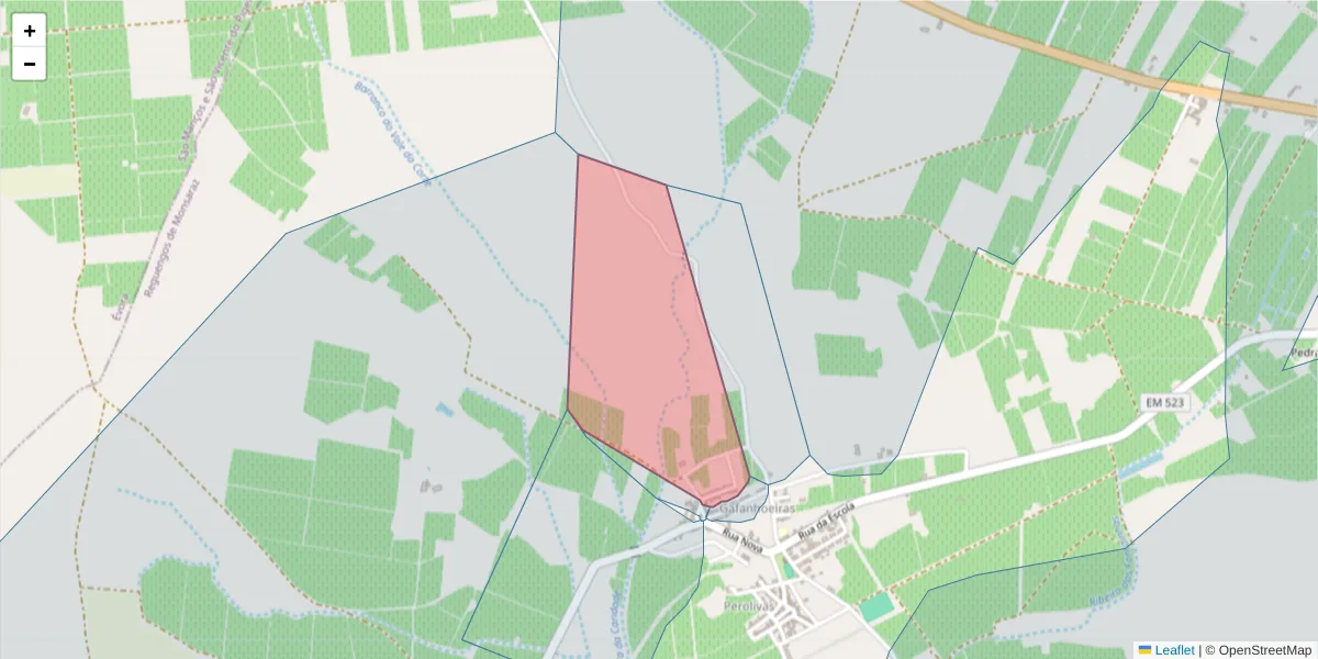 Mapa detalhado do código postal 7200-458 com limites, códigos postais vizinhos e agências dos correios