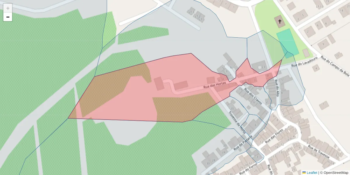 Mapa detalhado do código postal 7200-462 com limites, códigos postais vizinhos e agências dos correios