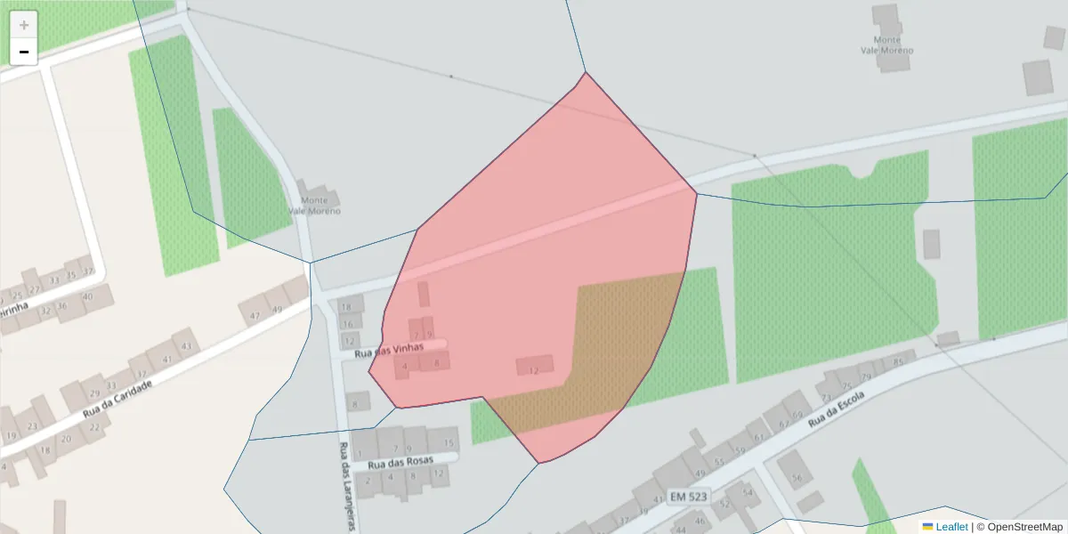 Mapa detalhado do código postal 7200-465 com limites, códigos postais vizinhos e agências dos correios