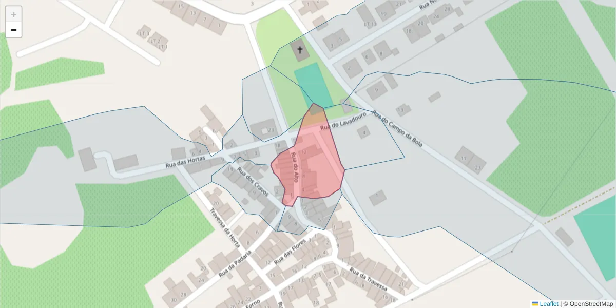Mapa detalhado do código postal 7200-467 com limites, códigos postais vizinhos e agências dos correios