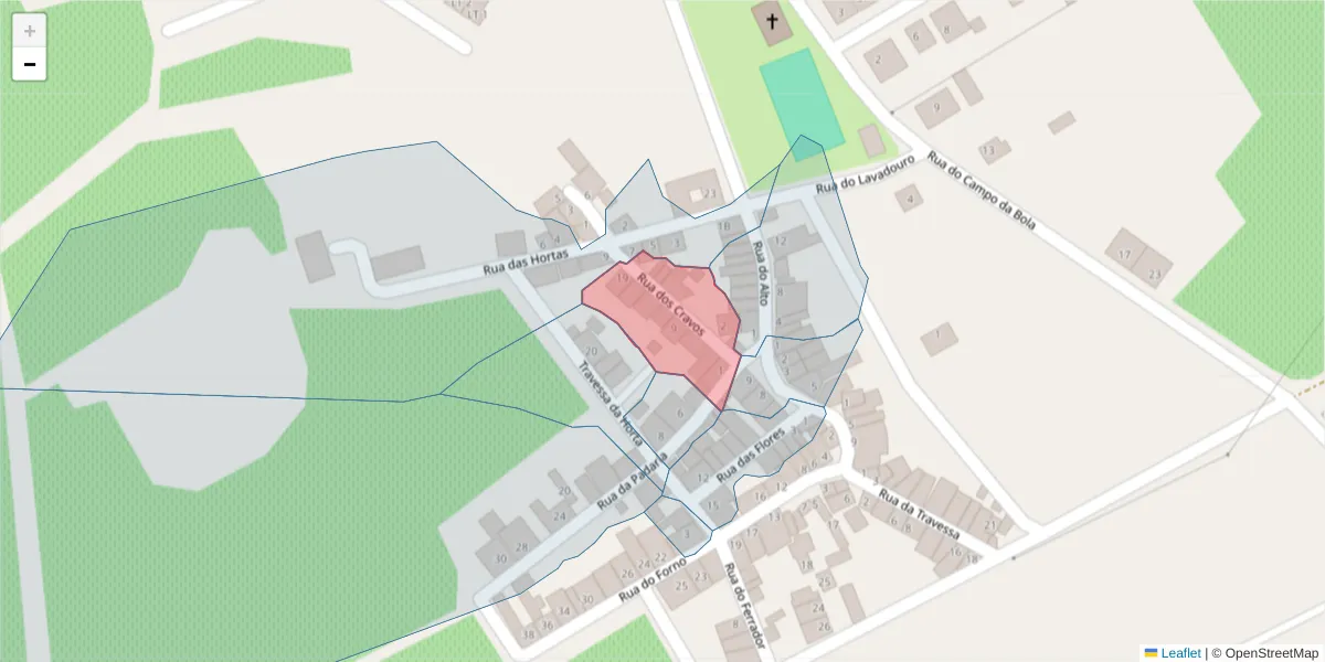 Mapa detalhado do código postal 7200-472 com limites, códigos postais vizinhos e agências dos correios