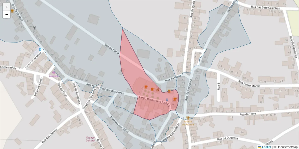 Mapa detalhado do código postal 7200-503 com limites, códigos postais vizinhos e agências dos correios