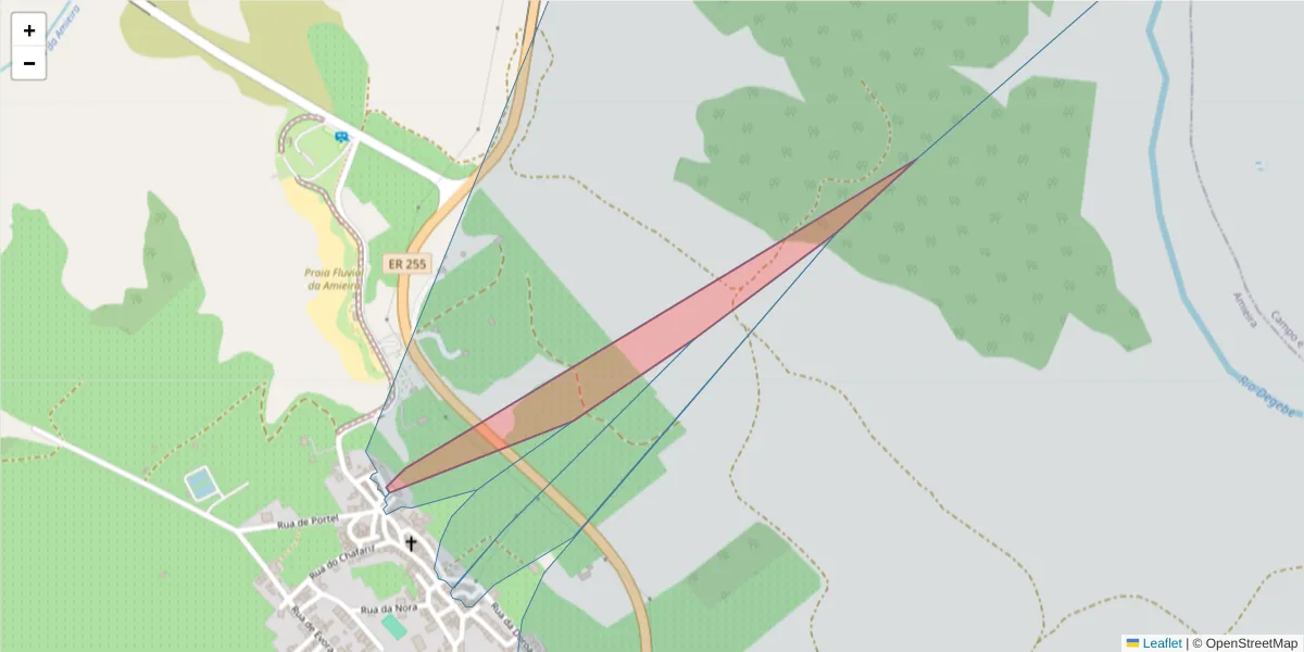 Mapa detalhado do código postal 7220-108 com limites, códigos postais vizinhos e agências dos correios