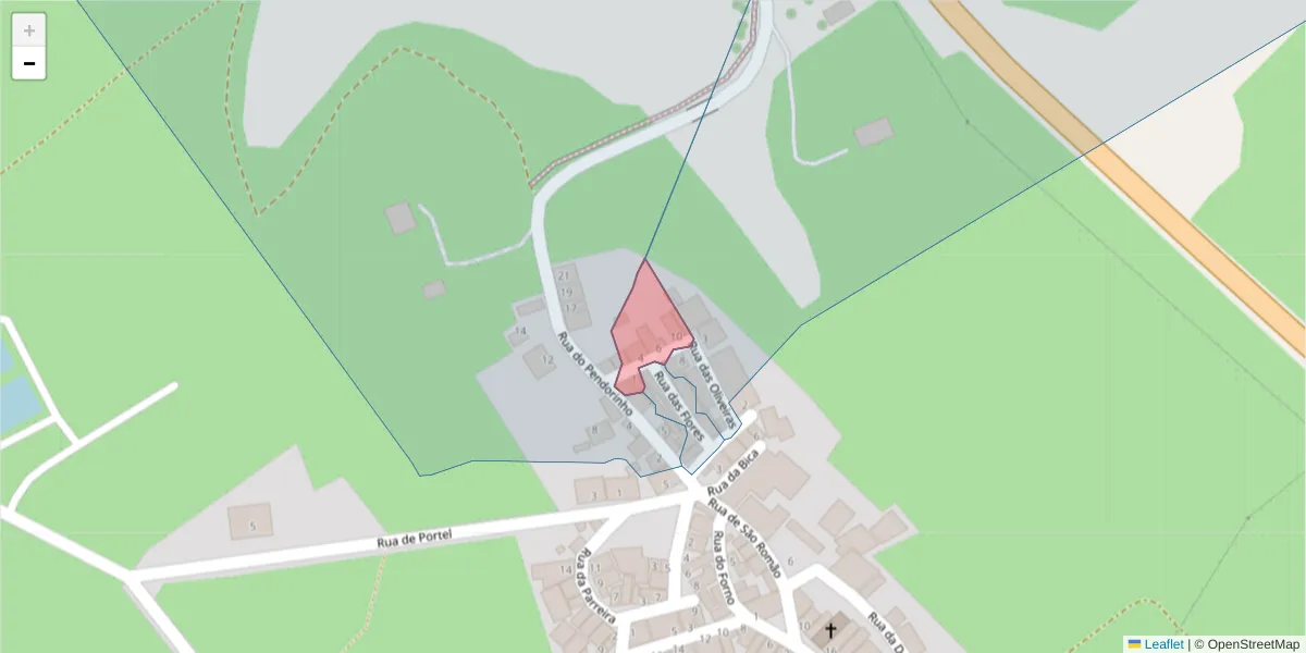 Mapa detalhado do código postal 7220-109 com limites, códigos postais vizinhos e agências dos correios