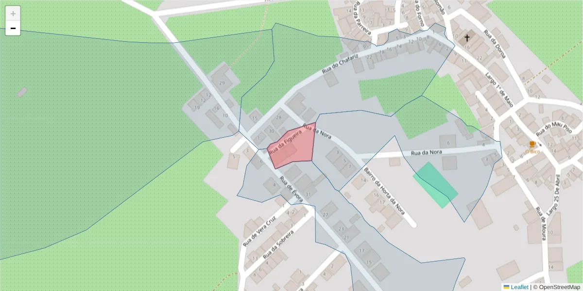 Mapa detalhado do código postal 7220-113 com limites, códigos postais vizinhos e agências dos correios
