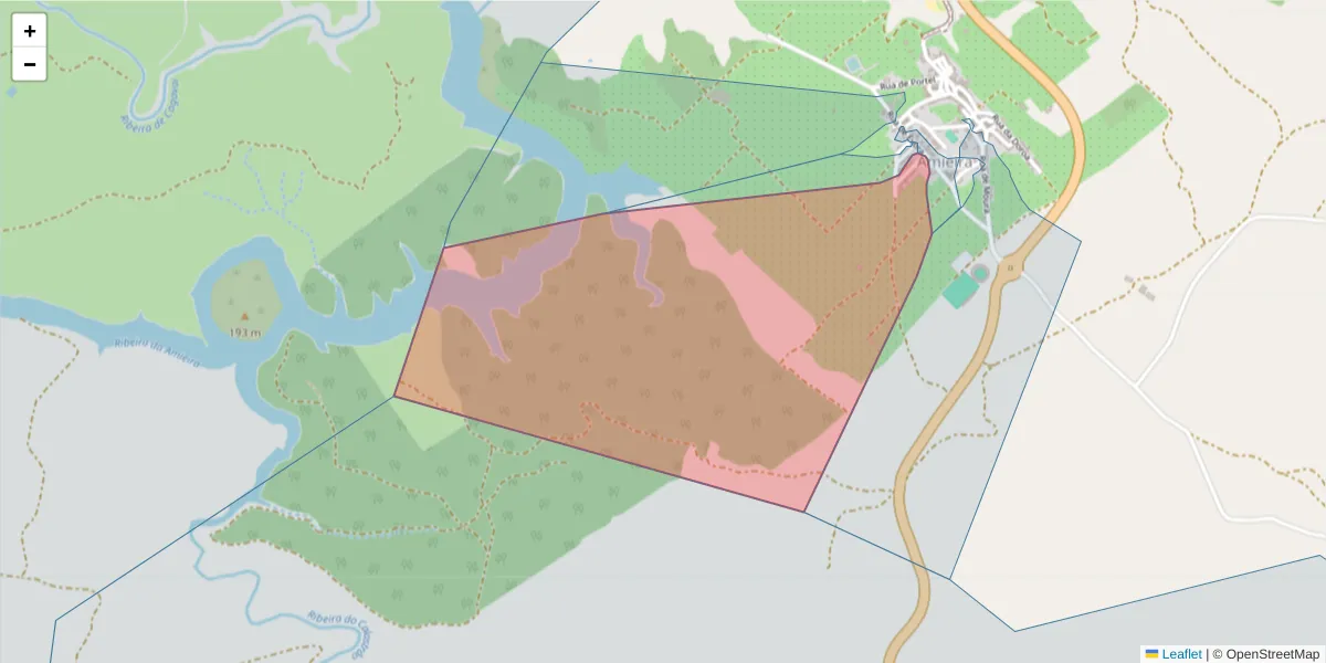 Mapa detalhado do código postal 7220-116 com limites, códigos postais vizinhos e agências dos correios