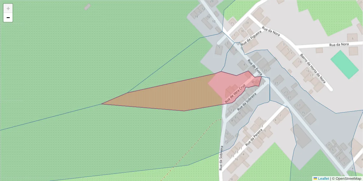 Mapa detalhado do código postal 7220-125 com limites, códigos postais vizinhos e agências dos correios