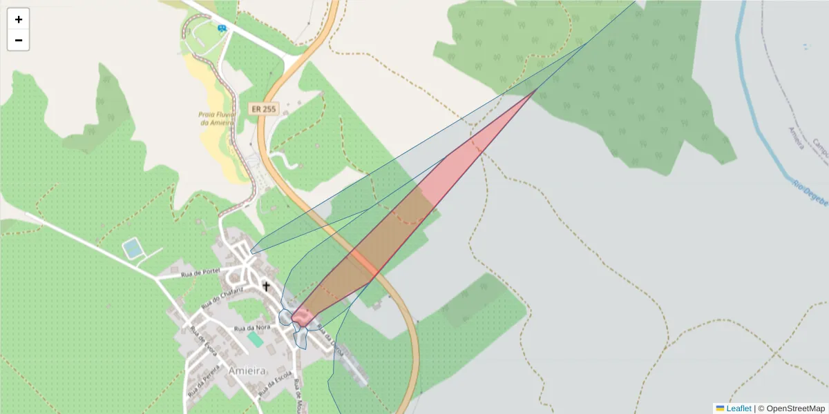 Mapa detalhado do código postal 7220-129 com limites, códigos postais vizinhos e agências dos correios