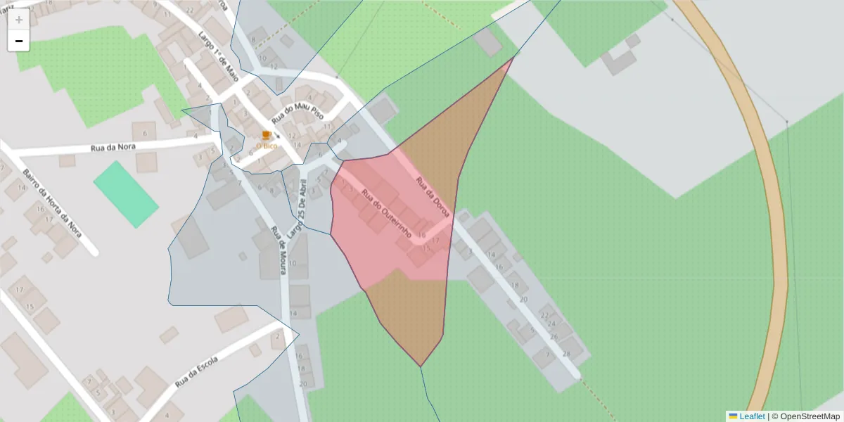 Mapa detalhado do código postal 7220-130 com limites, códigos postais vizinhos e agências dos correios