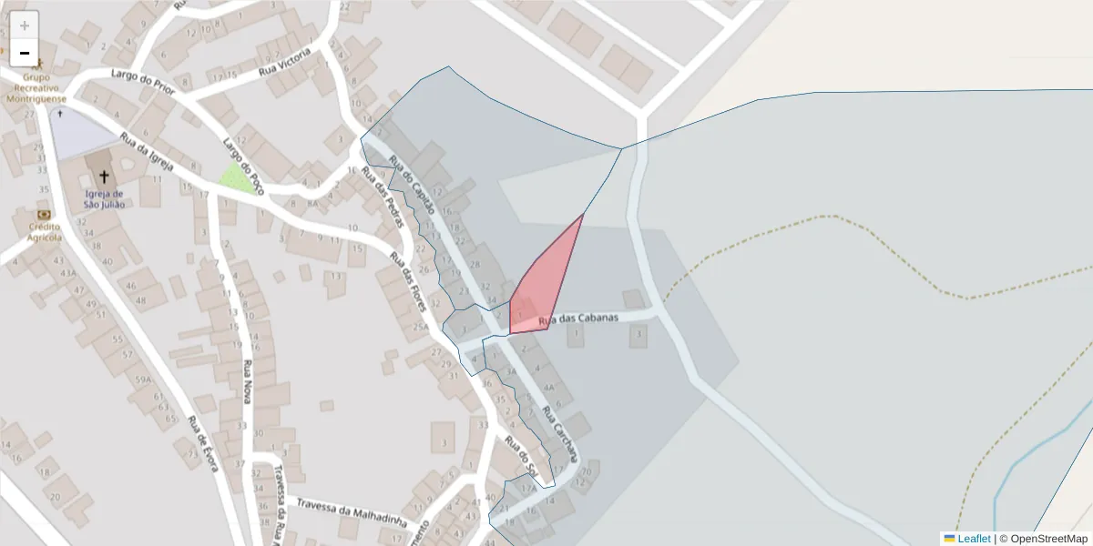 Mapa detalhado do código postal 7220-226 com limites, códigos postais vizinhos e agências dos correios