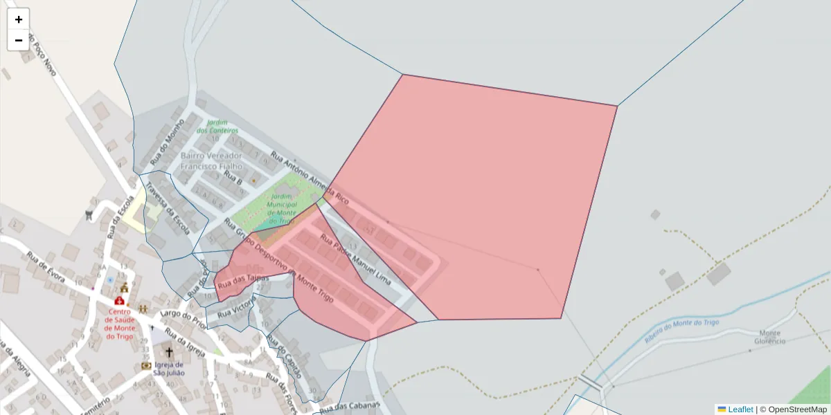 Mapa detalhado do código postal 7220-230 com limites, códigos postais vizinhos e agências dos correios