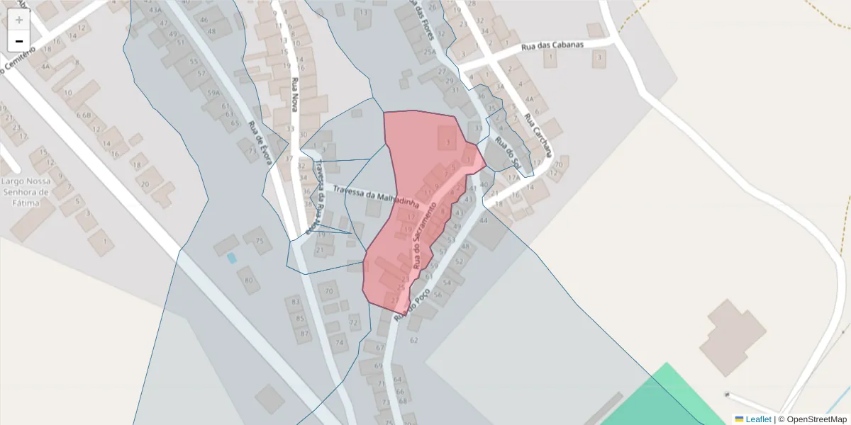 Mapa detalhado do código postal 7220-238 com limites, códigos postais vizinhos e agências dos correios
