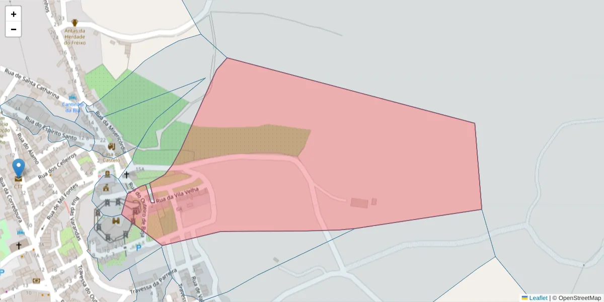 Mapa detalhado do código postal 7220-391 com limites, códigos postais vizinhos e agências dos correios