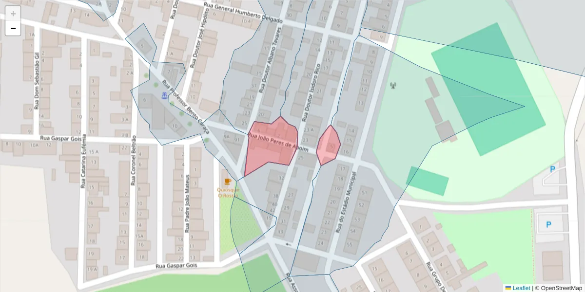 Mapa detalhado do código postal 7220-412 com limites, códigos postais vizinhos e agências dos correios