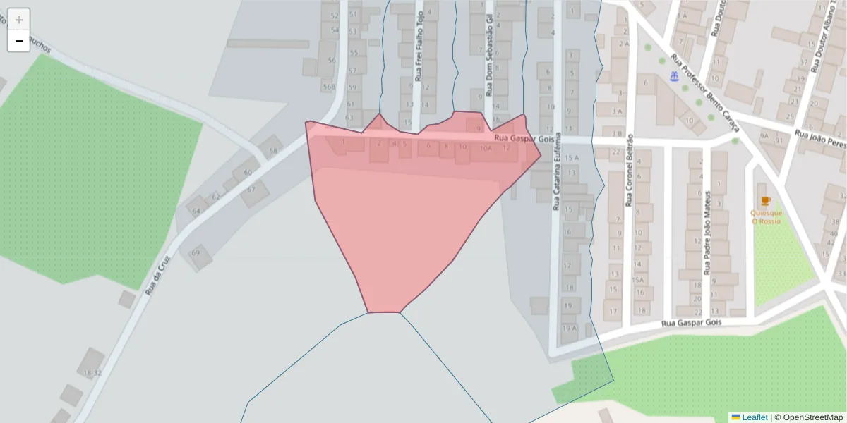 Mapa detalhado do código postal 7220-421 com limites, códigos postais vizinhos e agências dos correios