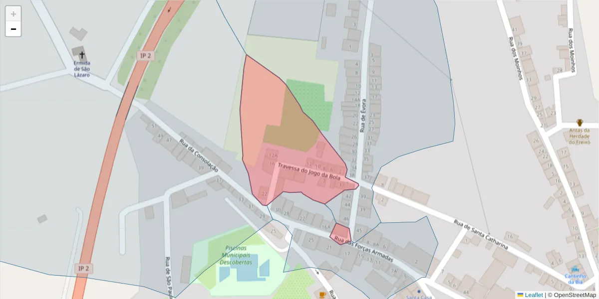 Mapa detalhado do código postal 7220-437 com limites, códigos postais vizinhos e agências dos correios