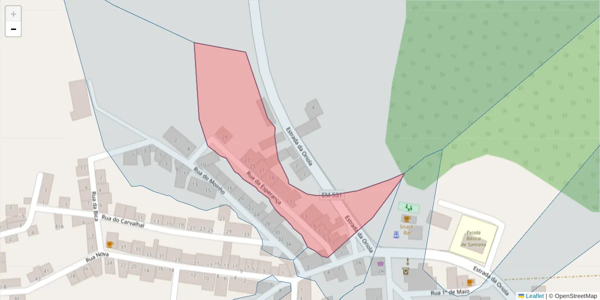 Mapa detalhado do código postal 7220-490 com limites, códigos postais vizinhos e agências dos correios