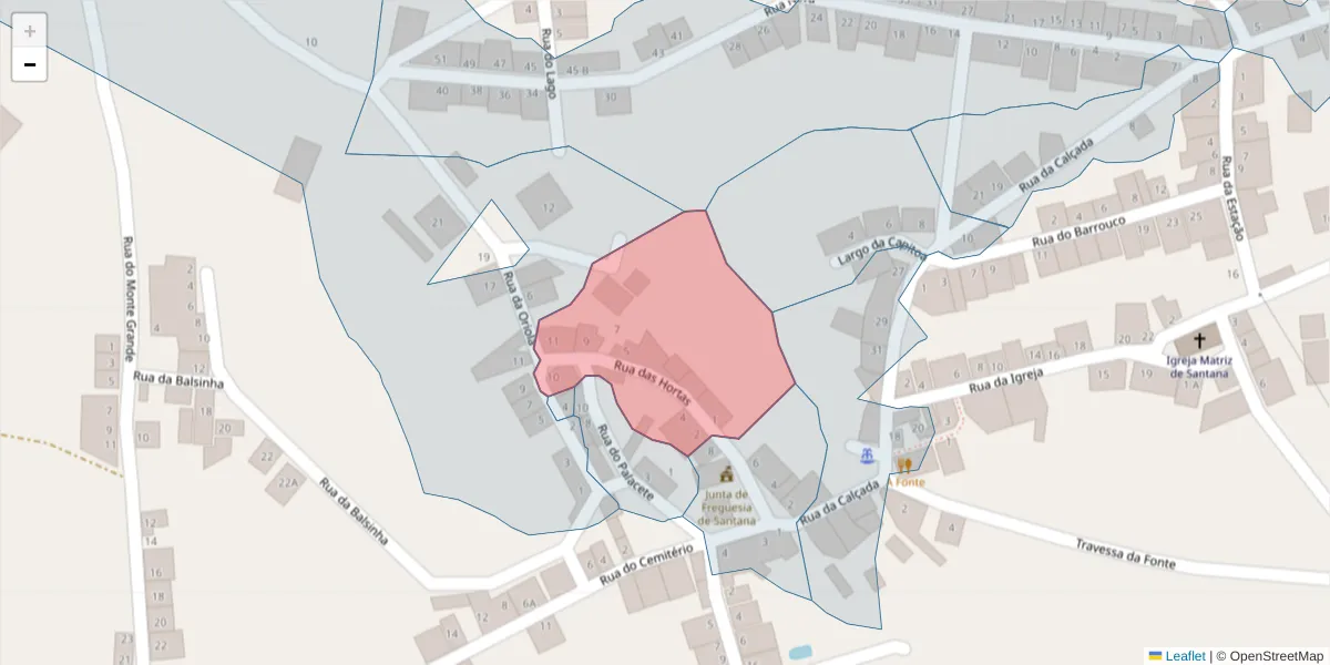 Mapa detalhado do código postal 7220-495 com limites, códigos postais vizinhos e agências dos correios