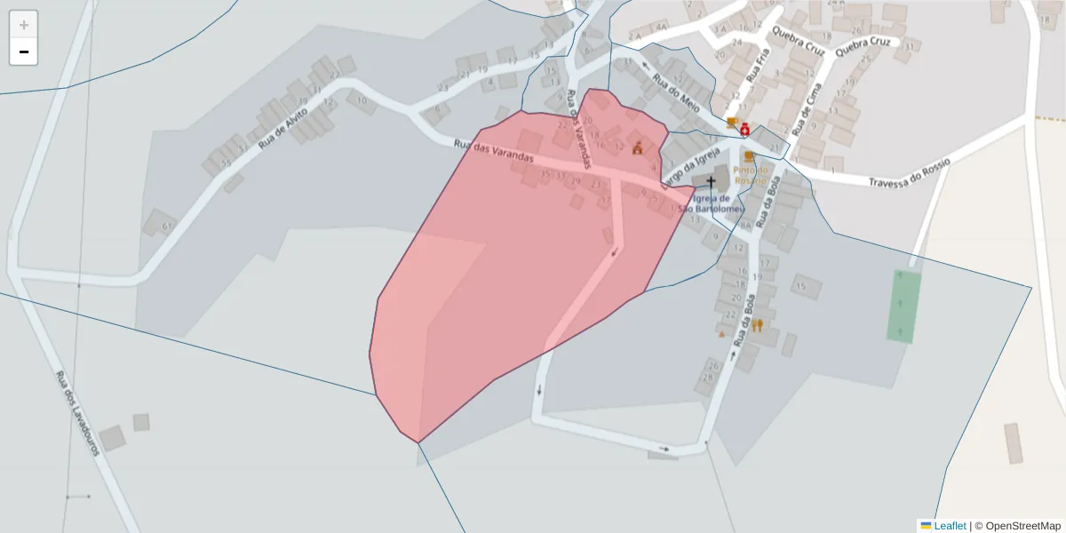 Mapa detalhado do código postal 7220-530 com limites, códigos postais vizinhos e agências dos correios
