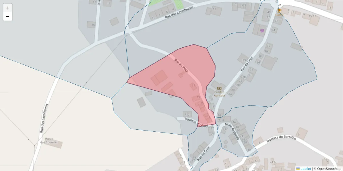 Mapa detalhado do código postal 7220-534 com limites, códigos postais vizinhos e agências dos correios