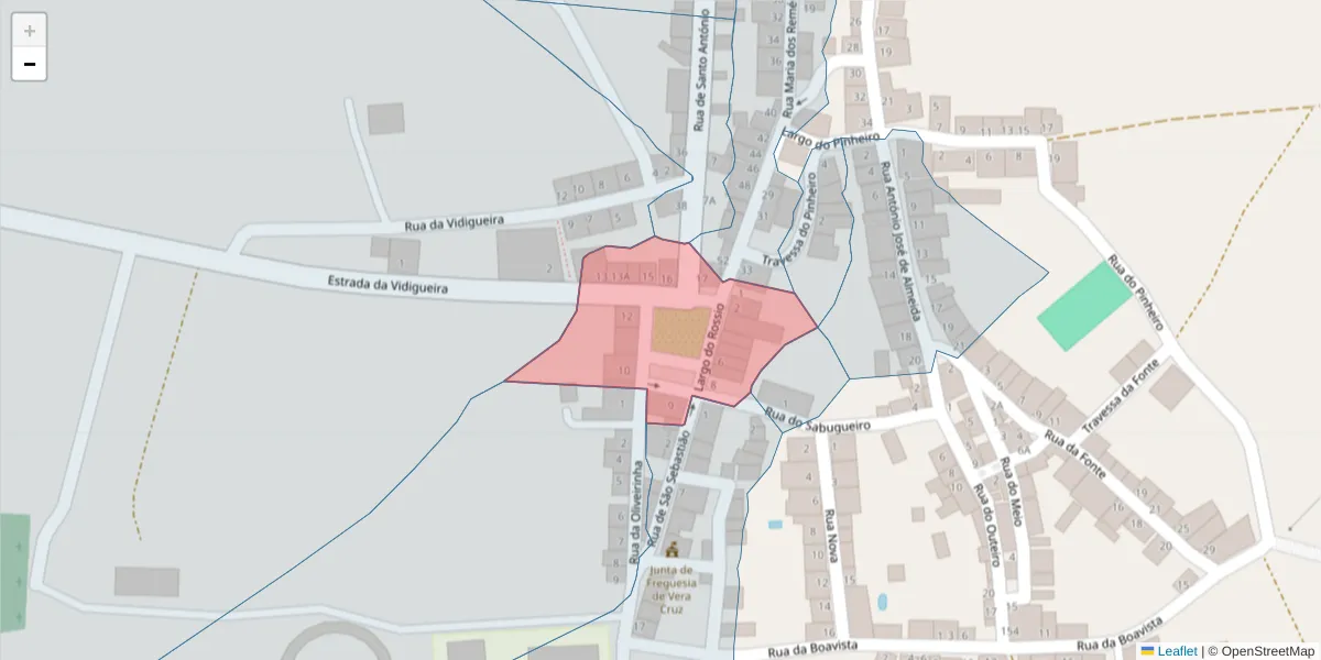 Mapa detalhado do código postal 7220-563 com limites, códigos postais vizinhos e agências dos correios