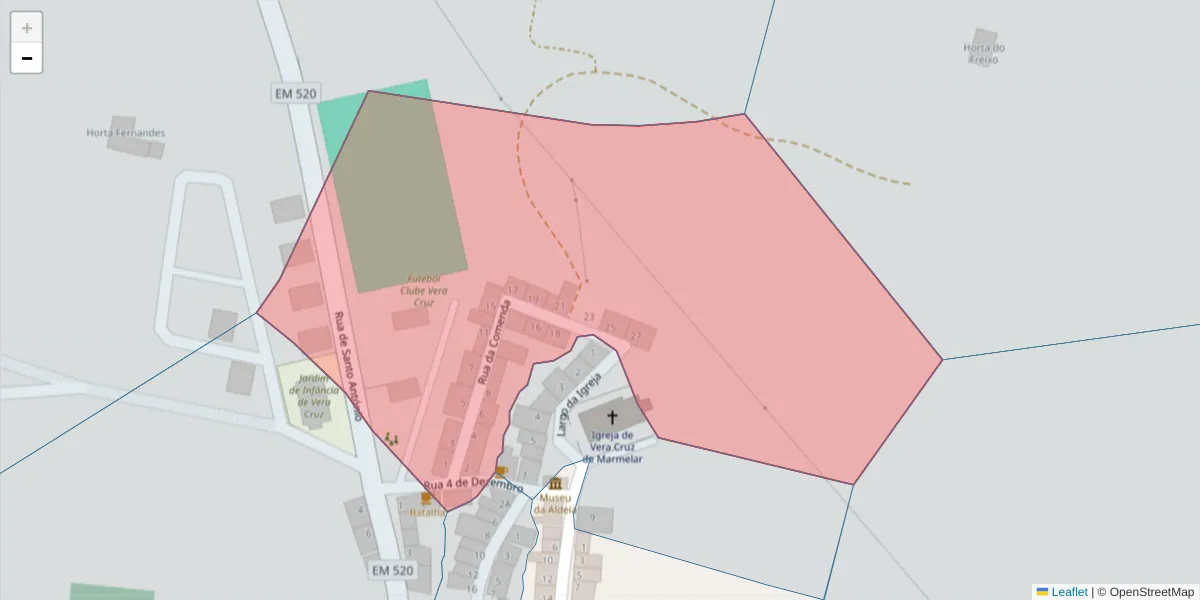 Mapa detalhado do código postal 7220-567 com limites, códigos postais vizinhos e agências dos correios