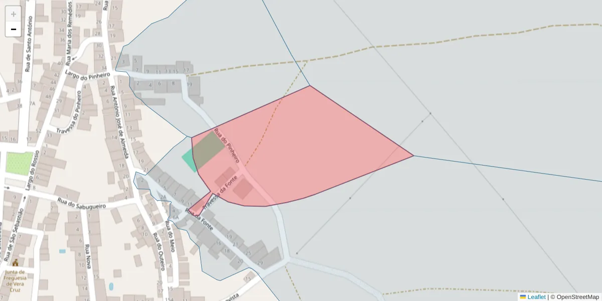 Mapa detalhado do código postal 7220-580 com limites, códigos postais vizinhos e agências dos correios