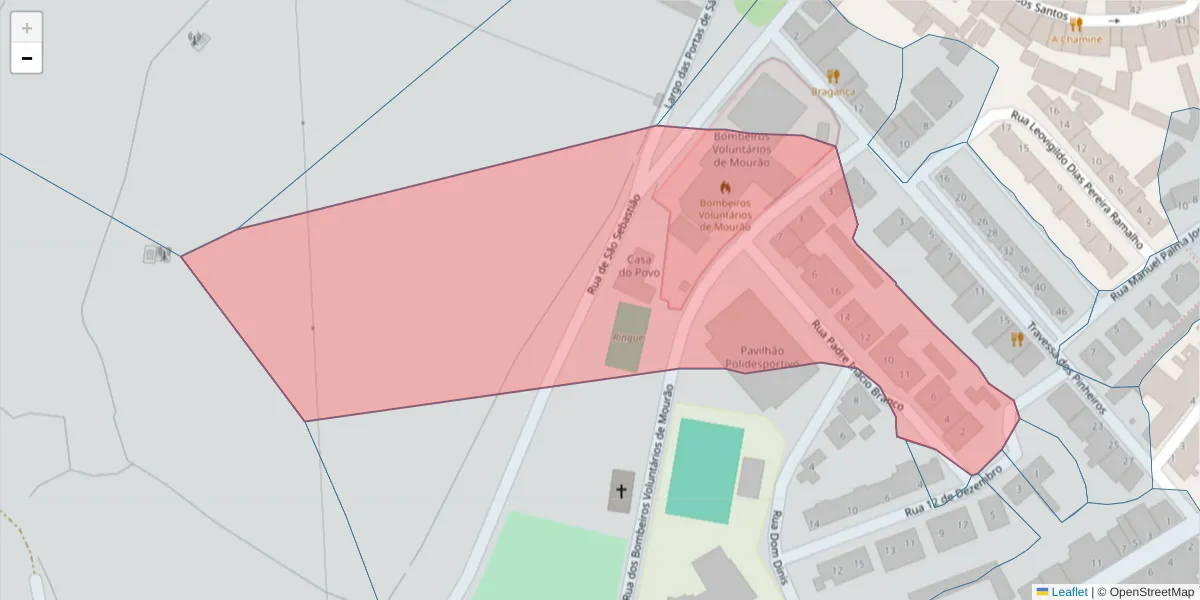 Mapa detalhado do código postal 7240-221 com limites, códigos postais vizinhos e agências dos correios