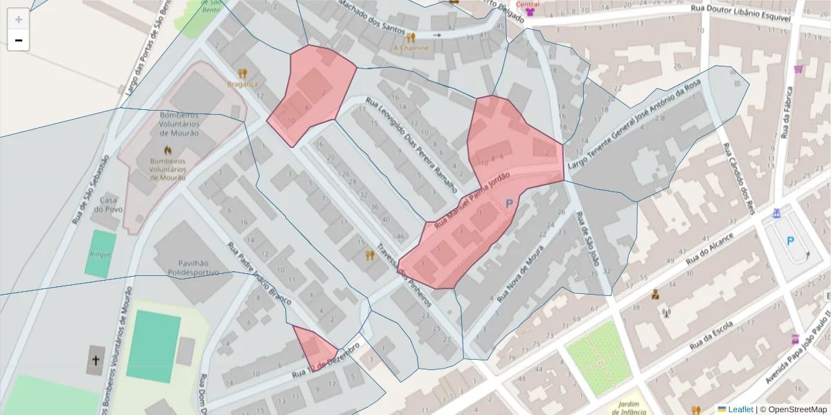 Mapa detalhado do código postal 7240-223 com limites, códigos postais vizinhos e agências dos correios