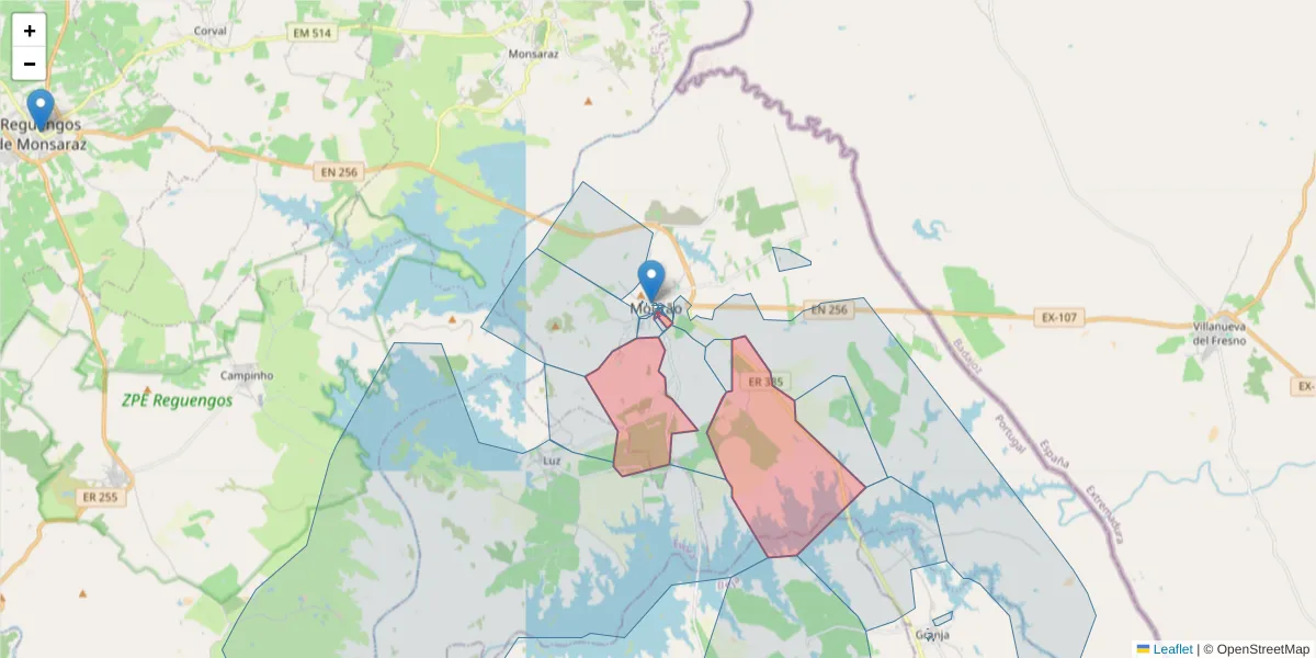 Mapa detalhado do código postal 7240-238 com limites, códigos postais vizinhos e agências dos correios