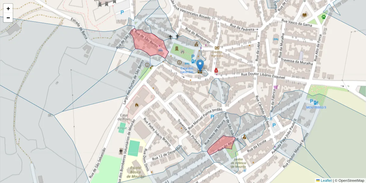 Mapa detalhado do código postal 7240-266 com limites, códigos postais vizinhos e agências dos correios