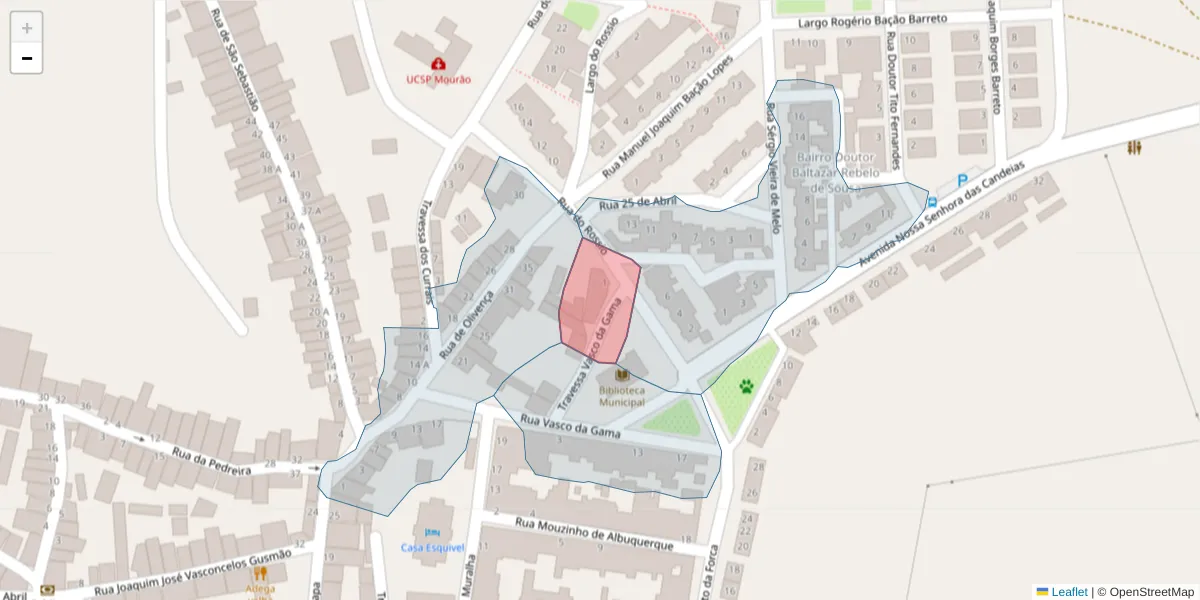Mapa detalhado do código postal 7240-272 com limites, códigos postais vizinhos e agências dos correios