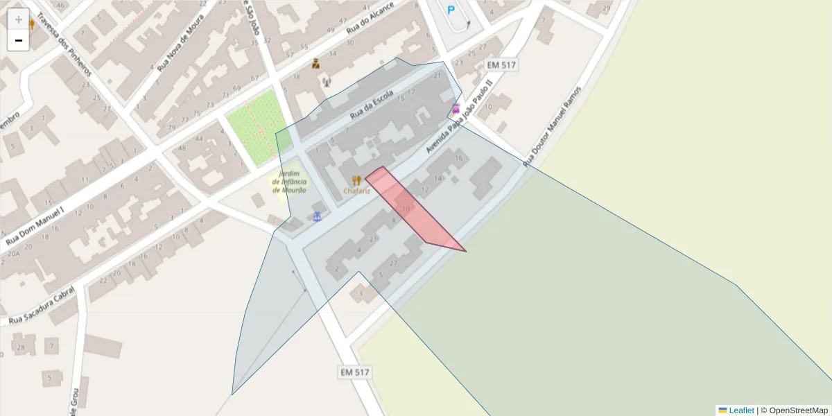 Mapa detalhado do código postal 7240-275 com limites, códigos postais vizinhos e agências dos correios