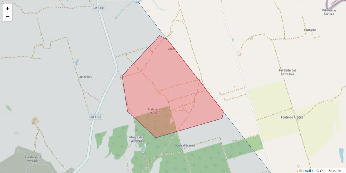 Mapa detalhado do código postal 7240-277 com limites, códigos postais vizinhos e agências dos correios